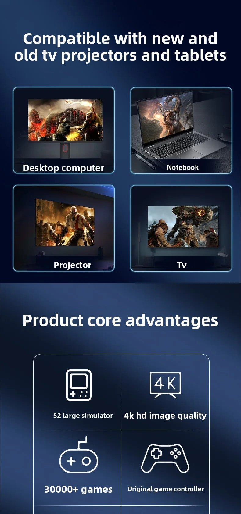 New M22 Wireless Retro Style Dual Player Game Console TV Connection High Definition Simulation Game Controller Home Use