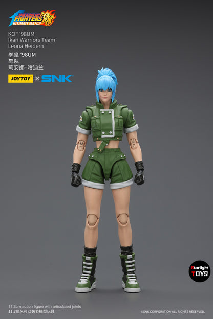 ?JOYTOY?1/18 Action Figure SNK KOF'98UM Ikari Warriors Team Leona Heidern Modelo Brinquedo Presentes
