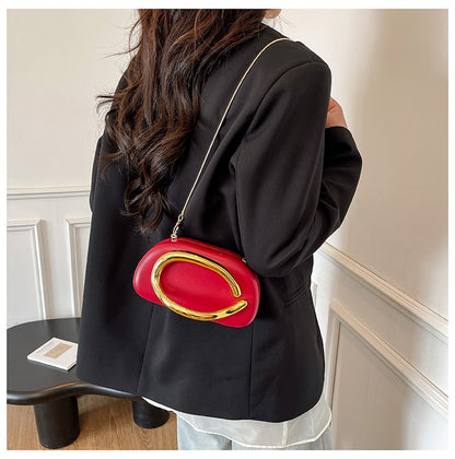 Women's Shoulder Bag, Crossbody Evening Clutch, Chain Design Handbag Purse, Stylish Ladies' Accessory for Parties & Events