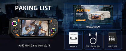 RG52 Mini Retro Handheld Game Console 5.5 Inch IPS Screen EmuELEC&RGBOX Dual System 22000+ Games WIFI Playing Potable Video Game