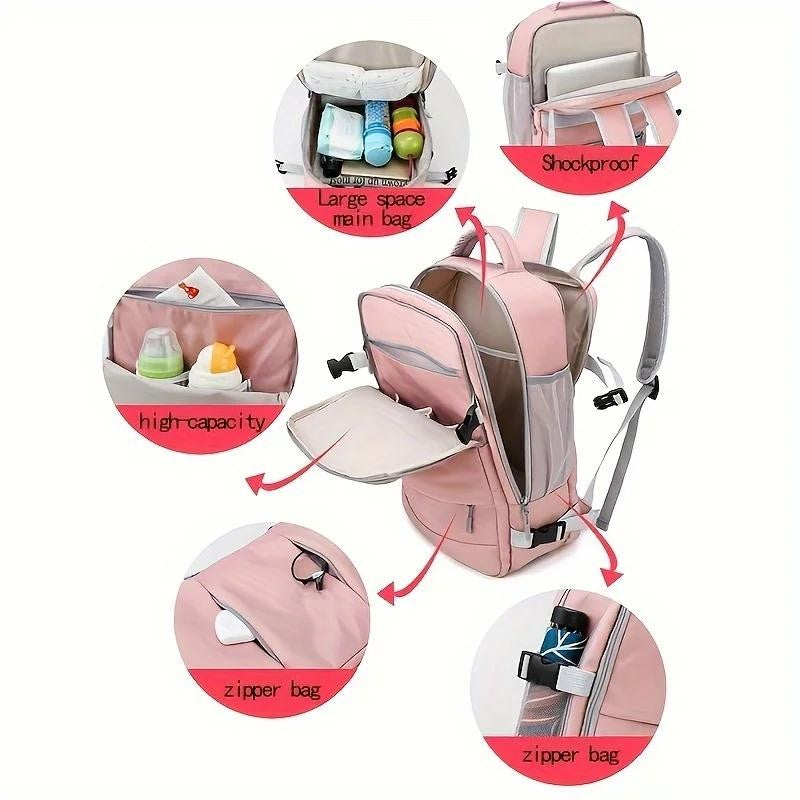 Mochila Impermeável de Grande Capacidade Multifuncional para Viagem com Compartimento para Sapatos Multicamadas