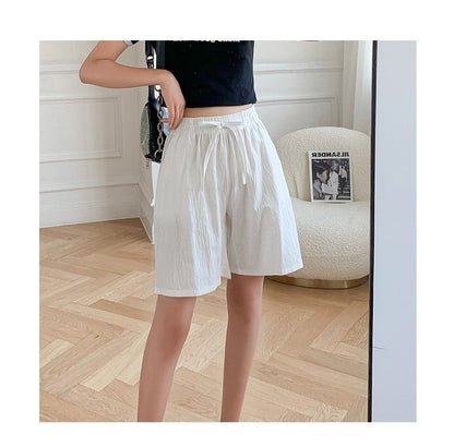 Women shorts Summer Casual Solid Cotton Linen shorts high waist loose shorts for girls Soft Cool female shorts M-3XL