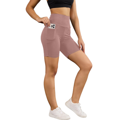 High Waisted Biker Shorts For Women With Pockets Super Soft No See Through Workout Running Yoga Athletic Push Up Gym