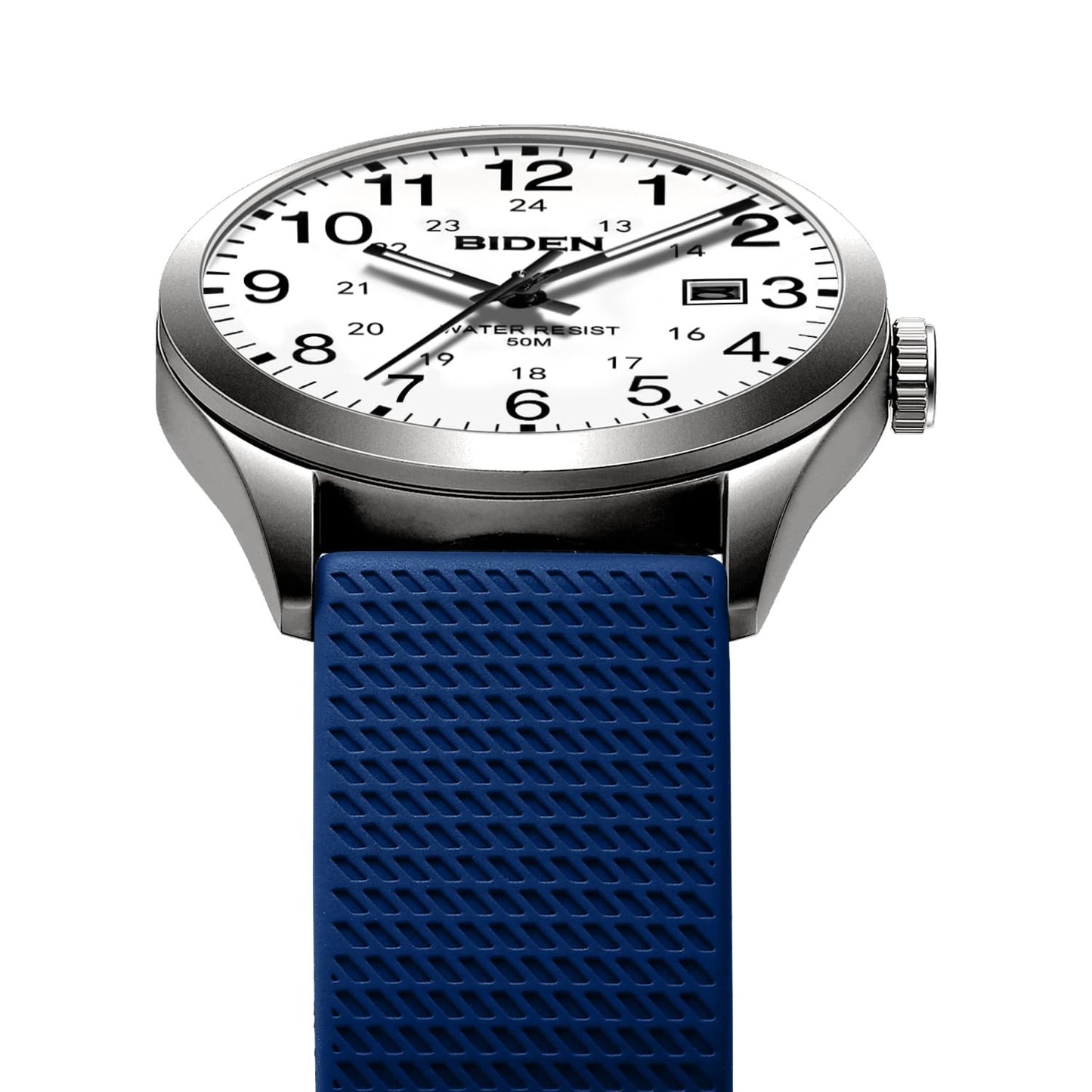 BIDEN Men's Watch Simulated Quartz Sports Men's and Women's Watch 30 Waterproof Second Hand Luminous Easy to Read Dial