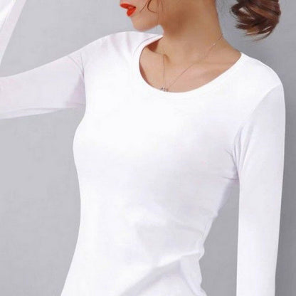 Women Thermal Underwear Winter Turtleneck Bottom Shirt Solid Semi High Collar Long Sleeve Basic T-Shirt Heating Fiber Pullovers
