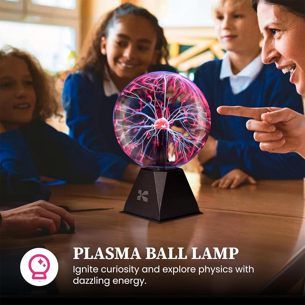 Plasma Lamp Eu Plug Light Static Globe Glass Ball Lightning Magic Electricity Powered Sensitive Touch Usb Red Bulb Battery 6Inch
