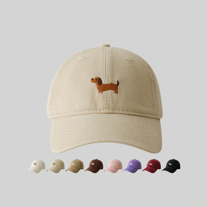 Dachshund Embroidery Baseball Hat Sunscreen Fashion Outdoor Hat Suitable for Men and Women for Daily Leisure Matching