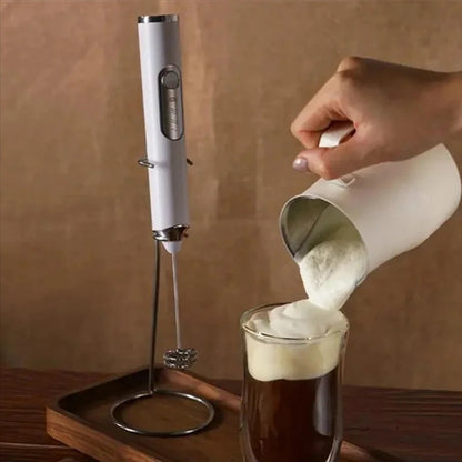 Batedor de ovos elétrico, máquina de café, espumador de bebidas portátil recarregável, batedeira de geleia e creme portátil de 3 velocidades, liquidificador de cozinha
