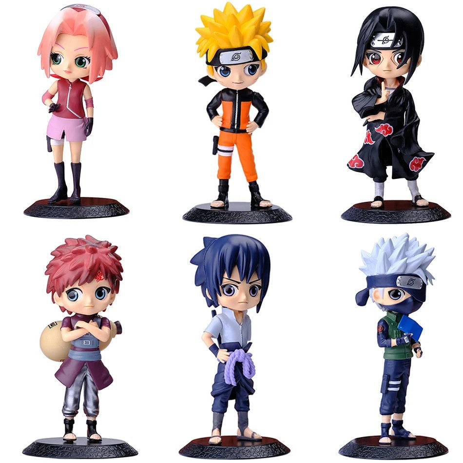 Bonecos de Anime Naruto Figuras de Ação Sakura Uchiha Gaara Kakashi Modelos em PVC para Decoração Coleção Presente Brinquedos 15cm