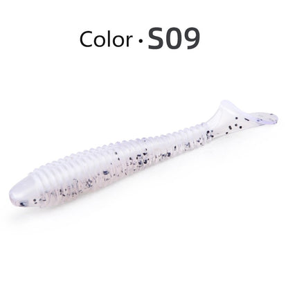Iscas de Pesca MEREDITH Swing Impact FAT 75mm 85mm 180mm Iscas com Cauda de Remo Wobbler Isca Macia de Pesca para Baixo Isca de Silicone