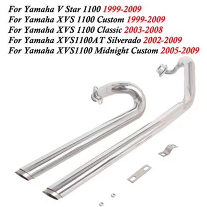 Motorcycle parts exhaust pipe with muffler For Yamaha V-Star XVS1100 Custom Classic Drag Star 1100 full exhaust system pipe