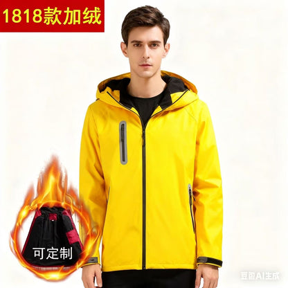 Winter  Men's Jacket, Thick Fleece Lined Waterproof Windproof Loose Fit Warm Parka Coat