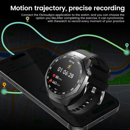 Smartwatch GUHUAVMI GT5 Pro 2025 Masculino com Tela HD AMOLED, GPS, Monitor de Trajetória de Movimento, Frequência Cardíaca, Chamada Bluetooth e 1.52", IP68