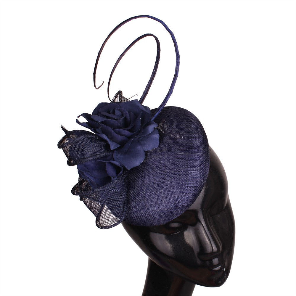 Fascinator de Casamento Sinamay de 4 Camadas de Ótima Qualidade Chapéu para Casamento Elegante Mulheres Moda Acessório de Cabelo Chapeau de Festa e Jantar