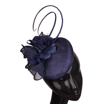 Fascinator de Casamento Sinamay de 4 Camadas de Ótima Qualidade Chapéu para Casamento Elegante Mulheres Moda Acessório de Cabelo Chapeau de Festa e Jantar