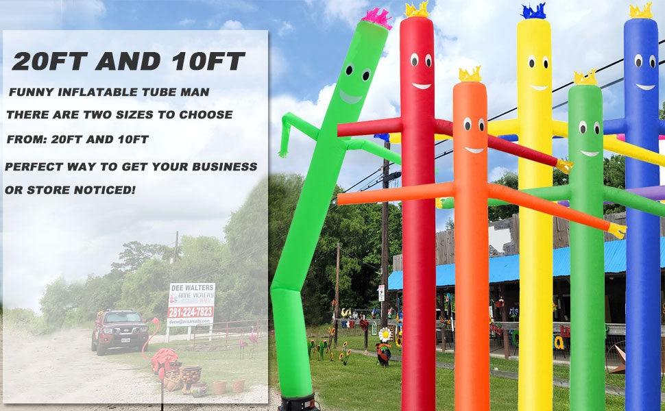 10-20ft Spooky Air Puppet Dancer Inflatable Wave Tube Wacky Wave Dancing Tube for Men Business Promotional Halloween Advertising