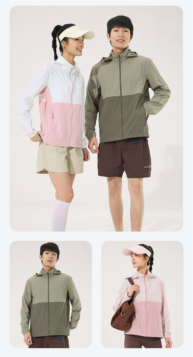 2025 new [new product upgraded skin clothing] high elastic sunscreen clothing men's and women's color contrast machine bag ice s