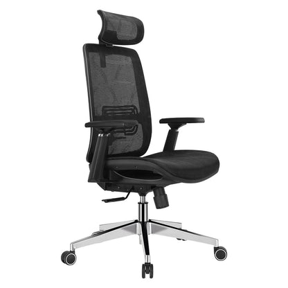 Nova Cadeira de Escritório Ergonômica em Malha com Suporte Lombar Ajustável Inclinação de 120° Cadeira de Computador Confortável com Braços Macios Retráteis