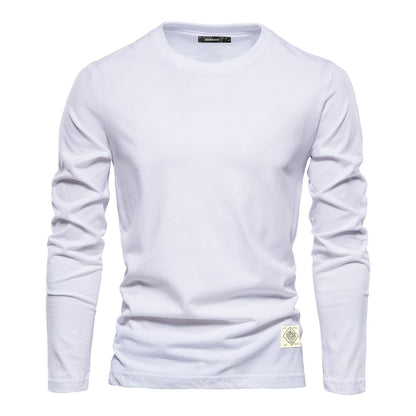 100% Cotton Long Sleeve T shirt For Men Solid Spring Casual Mens T-shirts High Quality Male Tops Classic Clothes Men's T-shirts