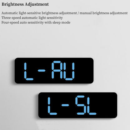 LED Electronic Alarm Clock 9-inch Wall Clock USB Powered Temperature and Humidity Display Auto-dimming Desktop Clock