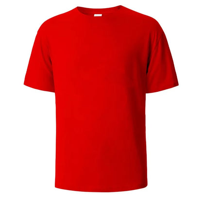 500/300g Heavy-duty White Pure Cotton T-shirt Thickened Threaded Round Neck Short Sleeves Three Needle Half Sleeve Tees