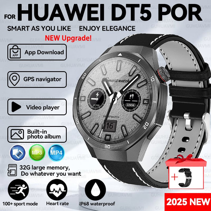 2025 New For HUAWEI GT 5 Pro 32Gb Memory SmartWatch AGPS Beidou Navigation Sapphire Screen HD Video Bluetooth Call SmartBracelet