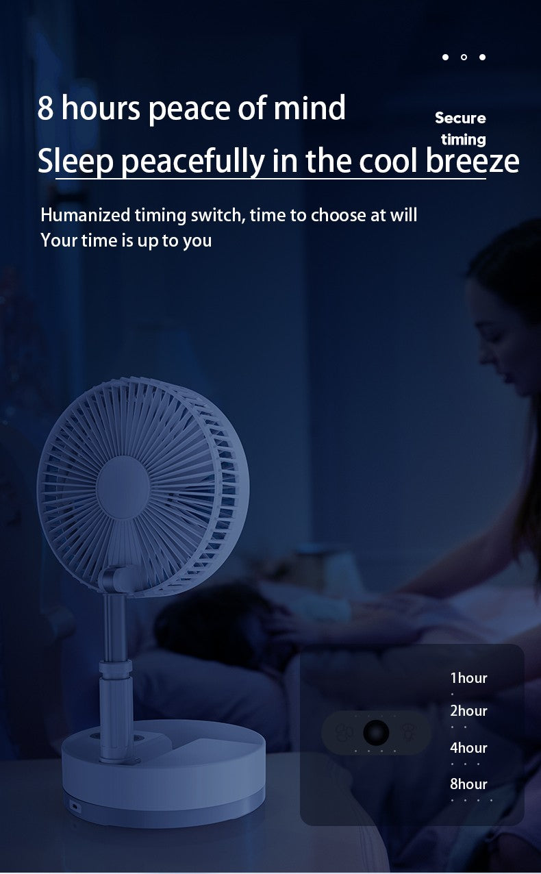 P10 10800mAh Folding Portable Fan USB Remote Control Air Cooler Silent Rechargeable Wireless Floor Standing Fan for Camping Desk