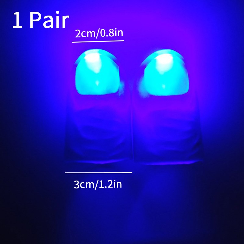 2pcs Thumb Finger Light Luminous Finger Light Magic Trick Props Halloween 2025 Decoration Glowing Fingers Glow in The Dark