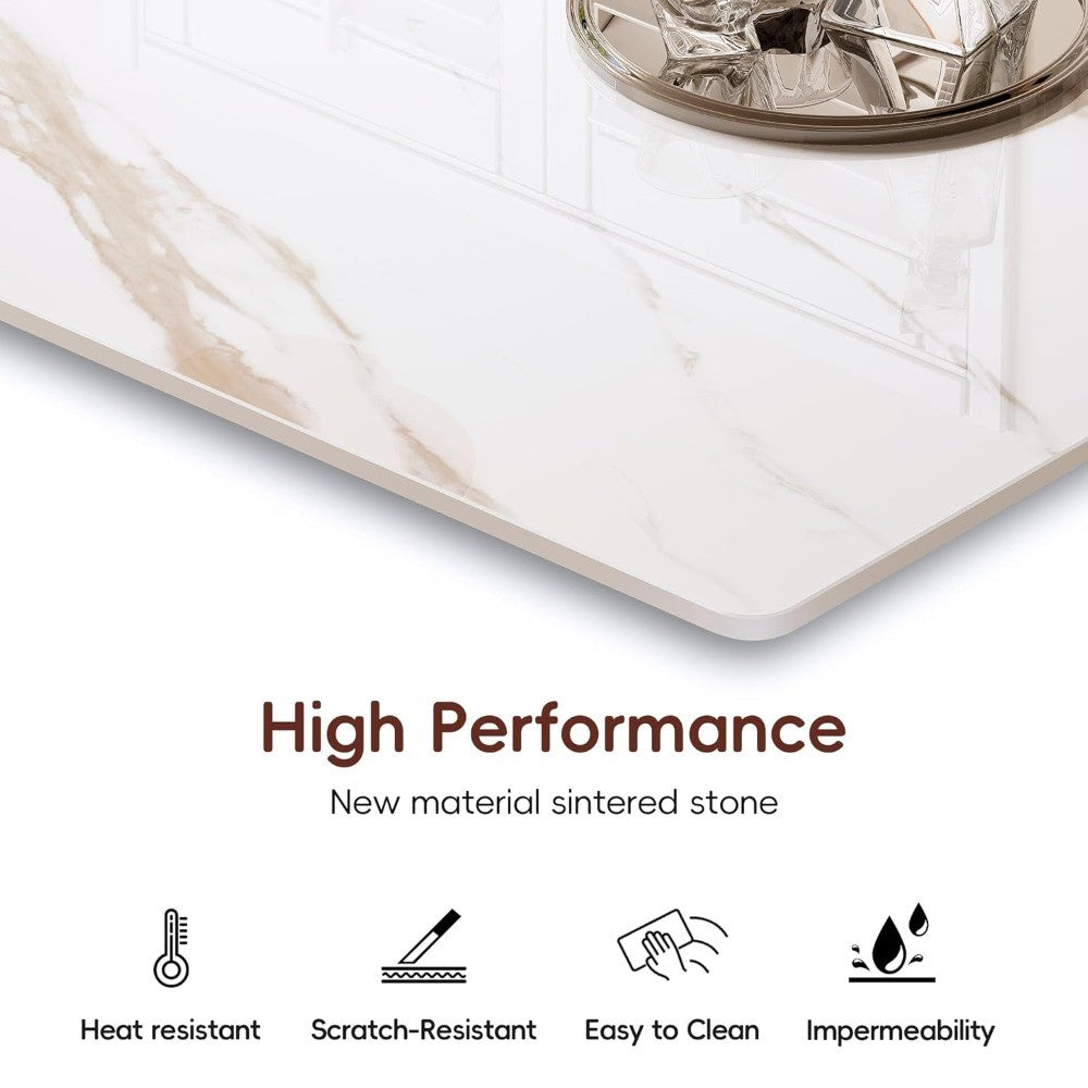 55 x 28 Inch Sintered Stone Tabletop for Standard and Sit to Stand Desk Frame, Table Top for Kitchen Table, Outdoor Indoor Dinin