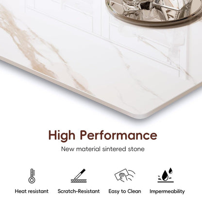 55 x 28 Inch Sintered Stone Tabletop for Standard and Sit to Stand Desk Frame, Table Top for Kitchen Table, Outdoor Indoor Dinin