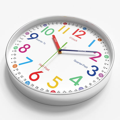 12 Inch Early Education Wall Clock Cartoon Children's Time Management Quartz Clock Home Wall Hanging Silent Clock 30CM