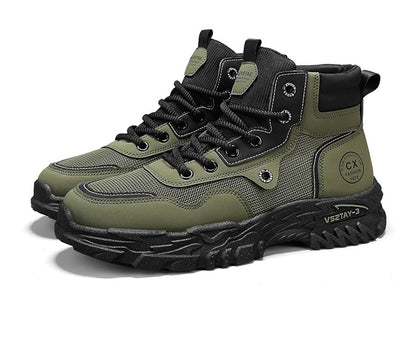 Botas de trabalho masculinas de inverno com cadarço, sapatos masculinos quentes de segurança, plataforma, tamanho 44, promoção, designer, antiderrapante, moda