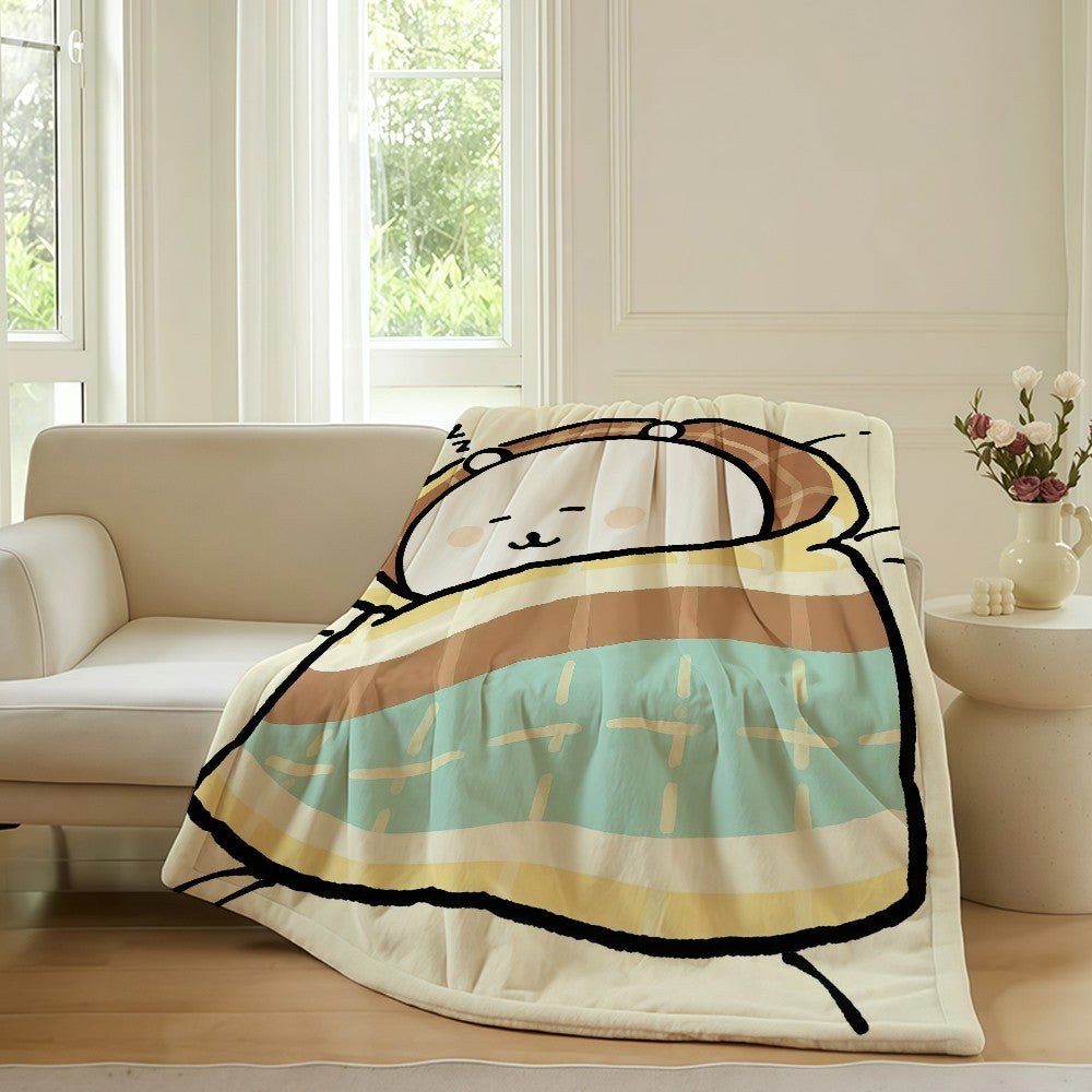 Cartoon cute  Joke Bear Blanket For Sofa Office Bed Plane Travel Sleep Read Relax Camping Soft And Warm