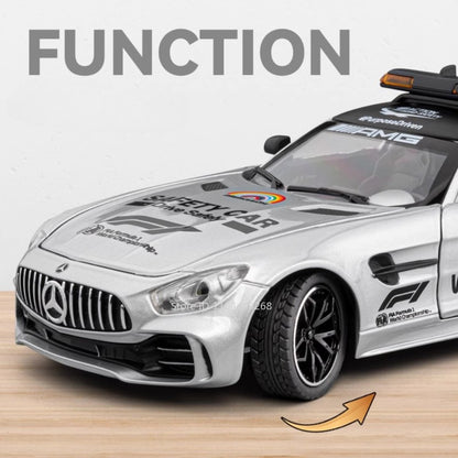 1:24 GTR F1 Safety 300SL Carro Esportivo Modelo Brinquedo Liga Fundido Som Luz Amortecedor Modelos De Veículos Em Miniatura Coleção Presente