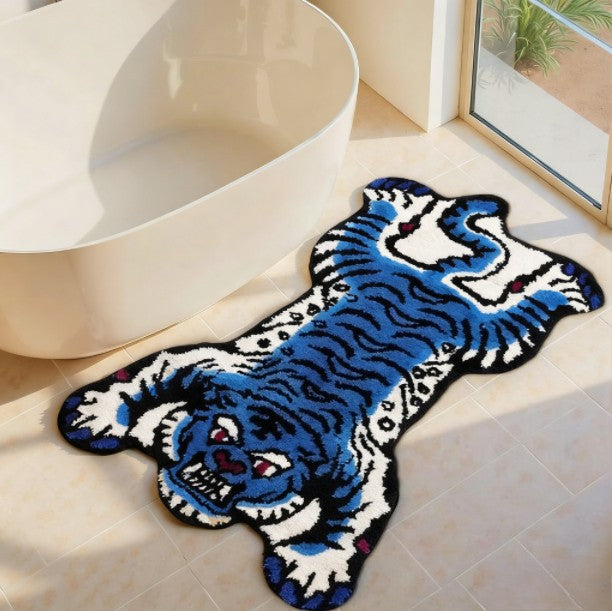 Tiger Pattern Bedroom Decor Plush Carpet Irregular Shape Carpets for Living Room Thick Study Irregular Floor Mat Fluffy Soft Rug