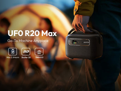 Mini Projetor BYINTEK R20 Max 4K DLP Smart WiFi Android 11.0 LED 1080P Projetores de Cinema em Casa ao Ar Livre Com Bateria de 15600mAh
