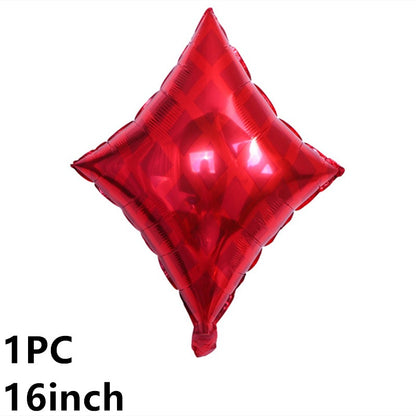 2/12PC 12/18Inch Poker Casino Latex balloon aluminum foil balloons Wedding Christmas Party Baby Shower Birthday Decoration