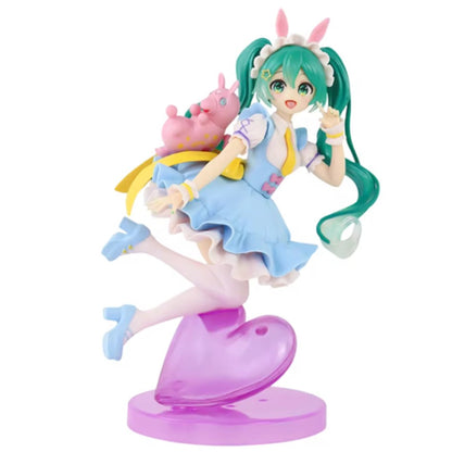 Anim Hatsune Miku Sitting Posture Figure Cat Ear Hatsune Model Desktop Decor Collectible Toy Gift for Fans Japanese Kawaii Otaku