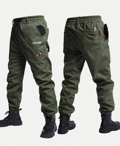 Conjunto de Roupas de Ciclismo e Pesca Gamakatsu Masculino para Outono e Inverno Impermeável Forrado com Lã Térmico Engrossado Corta-Vento Quente