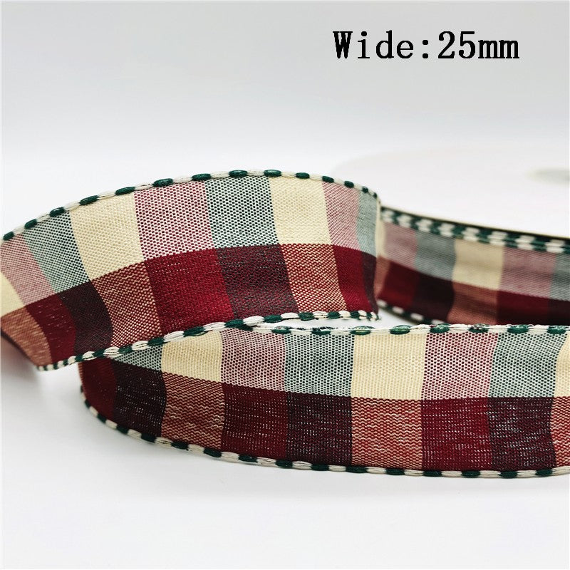 5yards/Lot 10mm 25mm Plaid Ribbon Christmas Decor Ribbon For Handmade Design Christmas Decoration DIY Gift Wrapping
