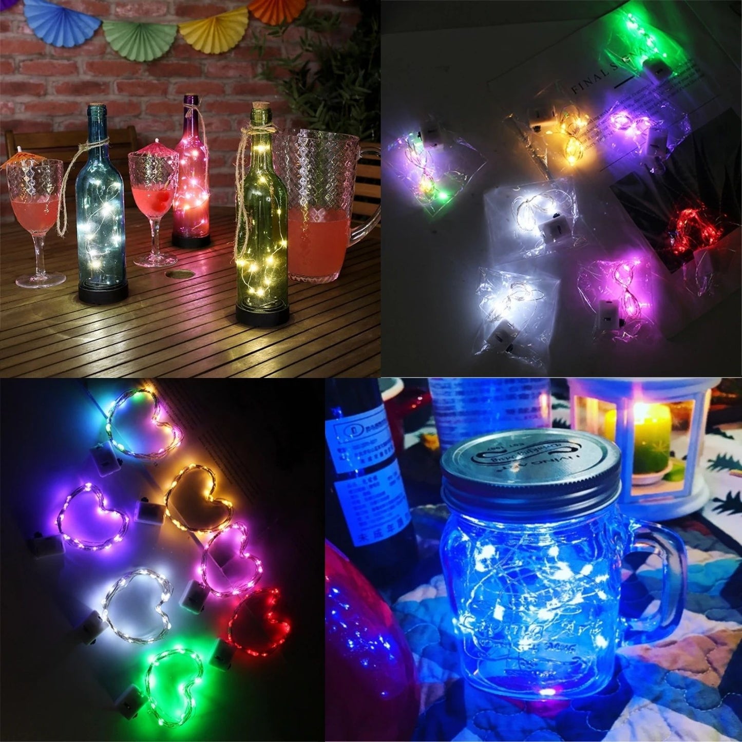 20Packs 2m LED String Lights Warm/Multicolor/Red/Green/Blue/Pink/Purple/White Christmas Atmosphere Firefly Lamp Starry Sky Light