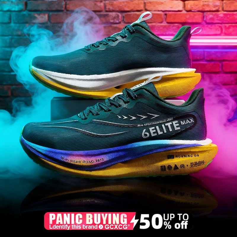 Men  Running Shoes Carbon Board Speciality Marathon Sports Breathable Lightweight Women's Comfortable Athletic Nonskid Sneakers