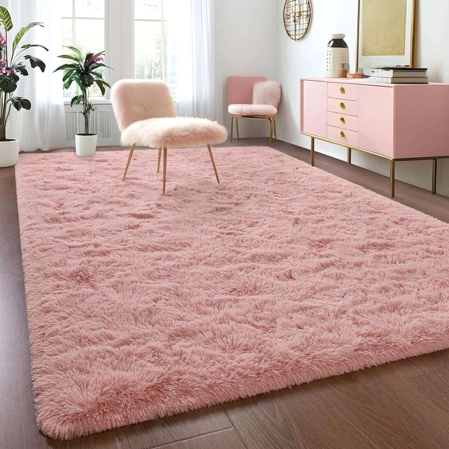 Fluffy Rugs for Bedroom Fuzzy Area Rugs for Living Room Soft Kids Carpet Non Slip Rugs for Hardwood Floors Room Decor