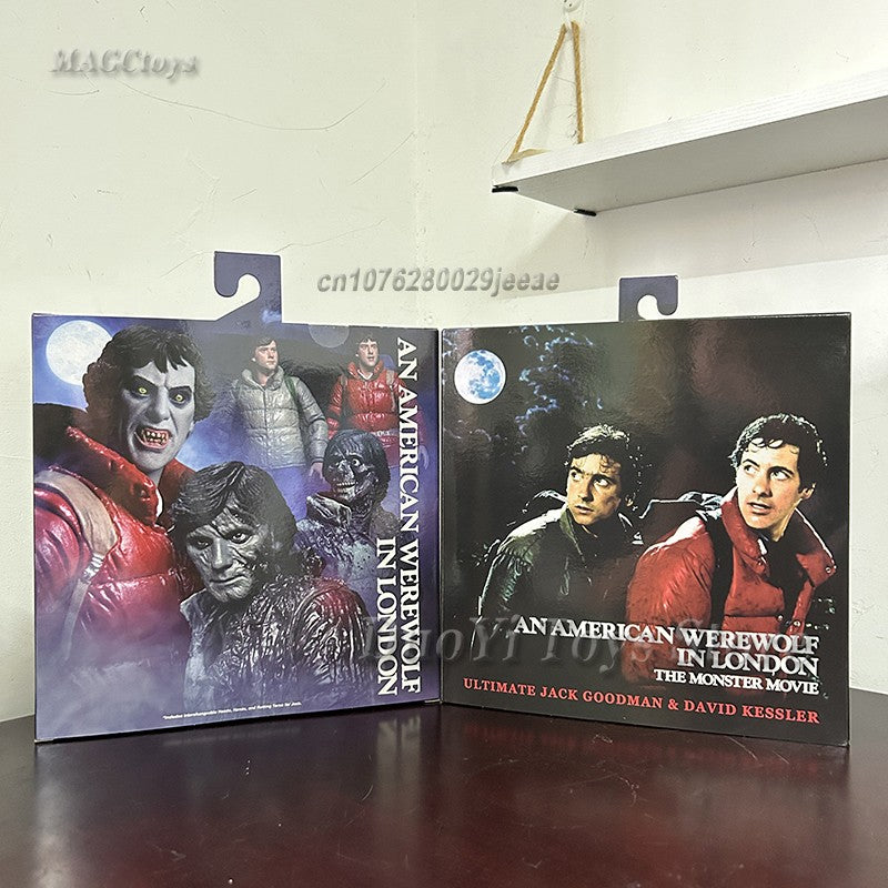 NECA Original Um Lobisomem Americano em Londres David Jack 2-pack Anime Action Figure Modelo de Brinquedo Presentes de Ano Novo e Aniversário