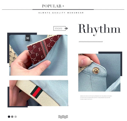 High quality men's short sleeve polo shirt summer light luxury business style comfort casual patchwork neckline fashion T-shirt