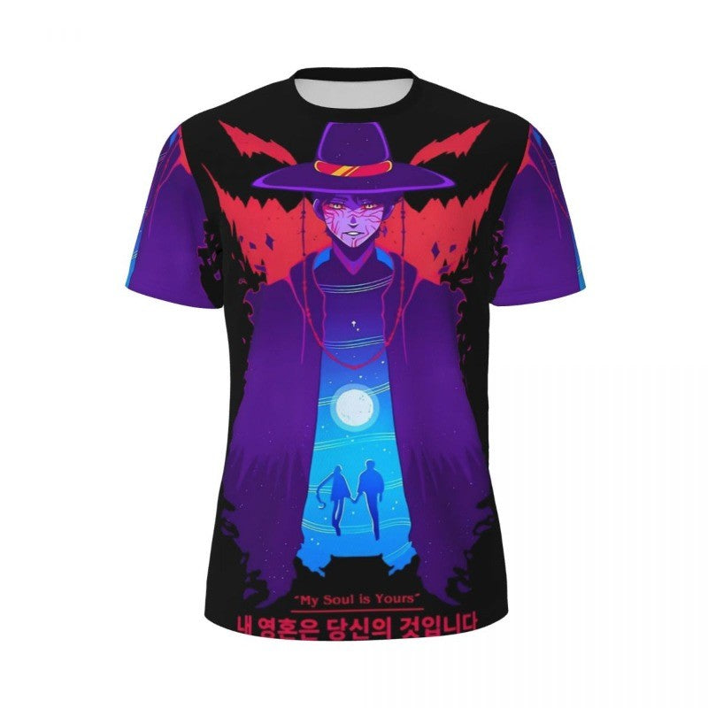 New Women's KPop Demon Hunters Graphic T-Shirt Korean Trendy Streetwear Top with Cartoon Character Prints Summer Fashion Top