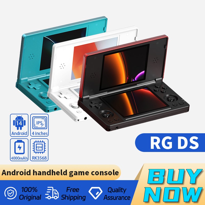 Anbernic RG DS Handheld Game Console 4" IPS Dual Screen Android 4000mAh Flip Video Games Player Supports RixelHK Wifi Streaming