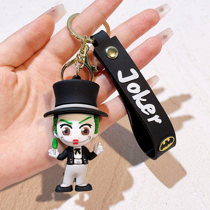 Anime Harley Quinn desenho animado Marvel Batman Coringa imagem boneca bolsa chaveiro pingente fofo Mulher Maravilha acessórios para carro chaveiro
