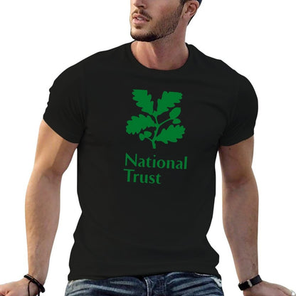 National Trust green logo T-Shirt t shirt man cotton t shirt man plain T-Shirt