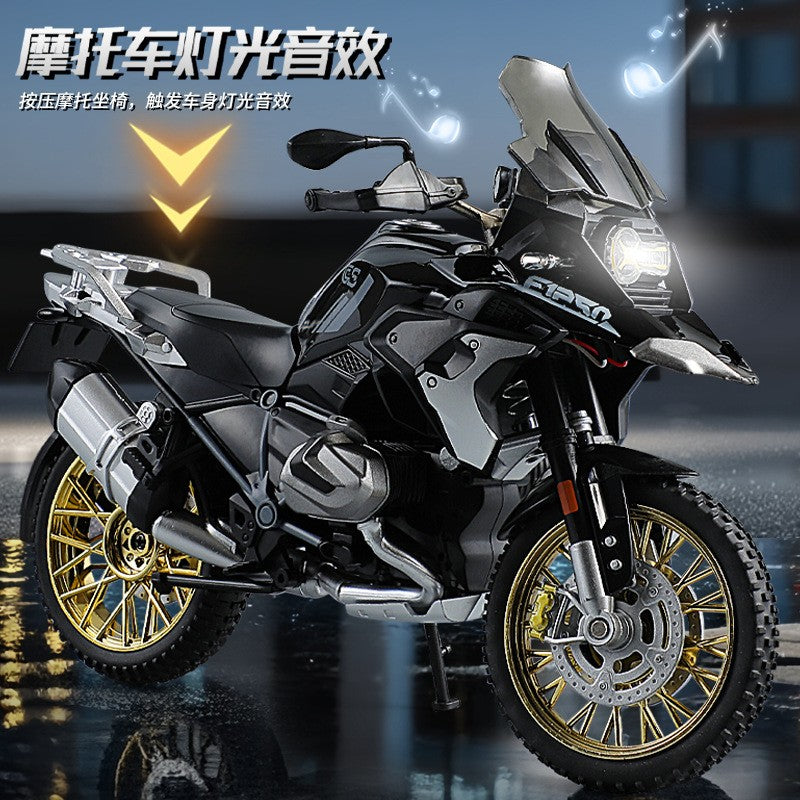 1:10 R1250GS Adventure Moto de Liga Leve Die Cast Modelo de Veículo Coleção Som e Luz Off Road Motocicleta Brinquedos Carro